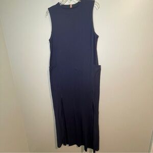 Lunya Cool Paneled Sleeveless Maxi Dress in NAVY BLUE (Size S) $178